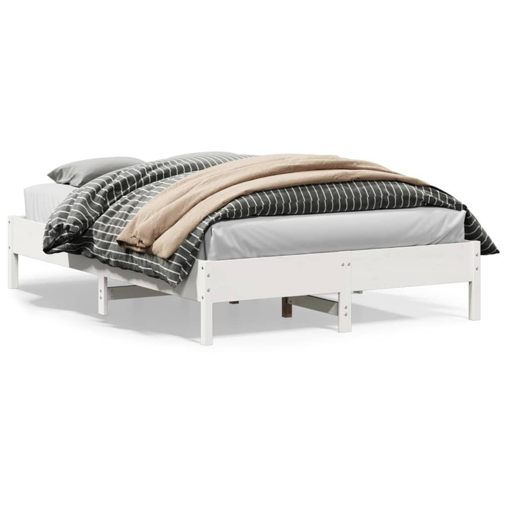 VIDAXL Cadre de lit sans matelas blanc 140x200 cm bois de pin massif