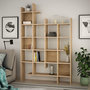 Voir la diapositive 2 : Habitat et Jardin Bibliothèque en bois  Manco  - 122 x 25 x 188 cm - Chêne