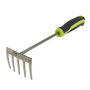 Voir la diapositive 3 : GARDENSTAR Râteau à main - 5 dents - En acier inoxydable