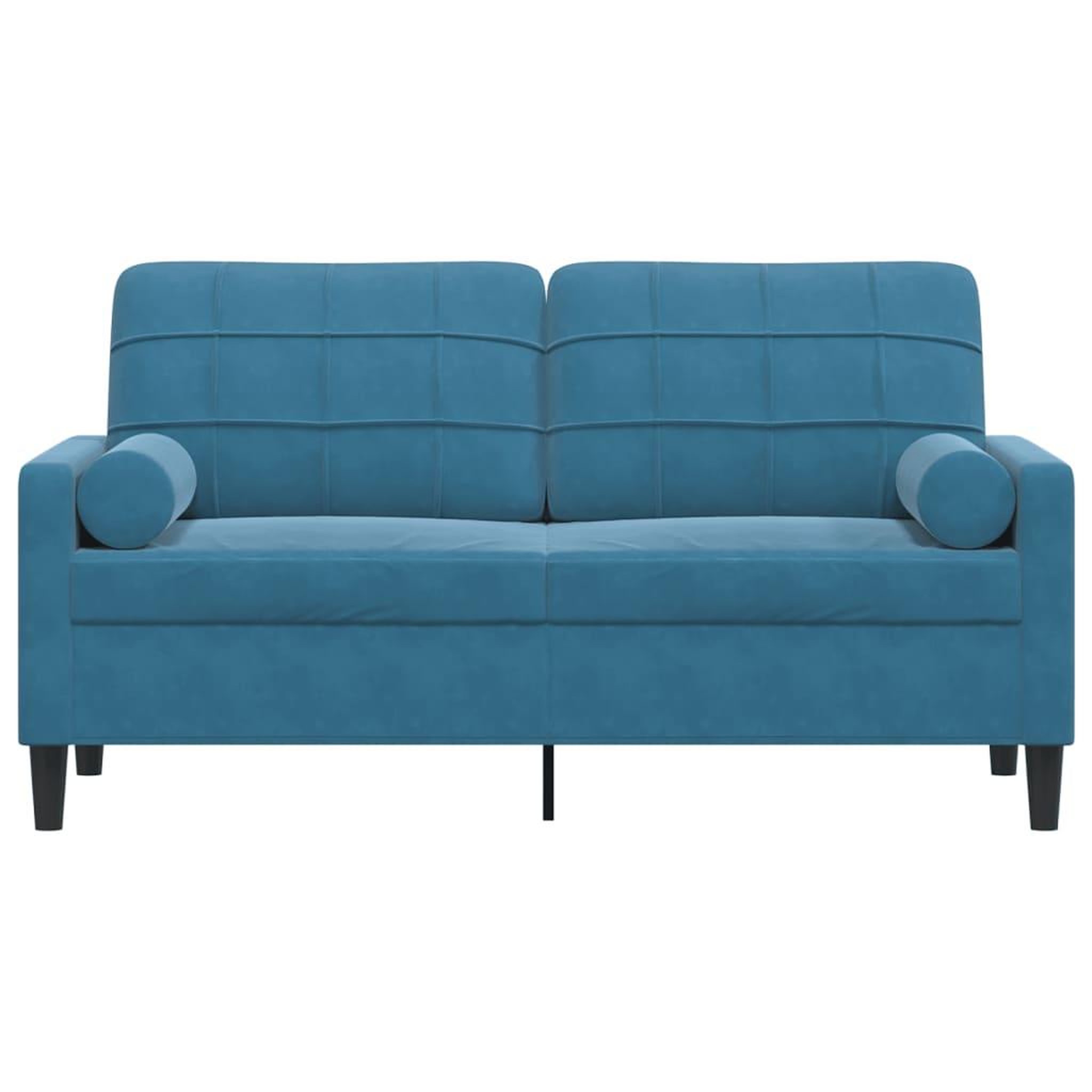 Voir la diapositive 3 : VIDAXL Canape 2 places avec oreillers decoratifs bleu 140 cm velours