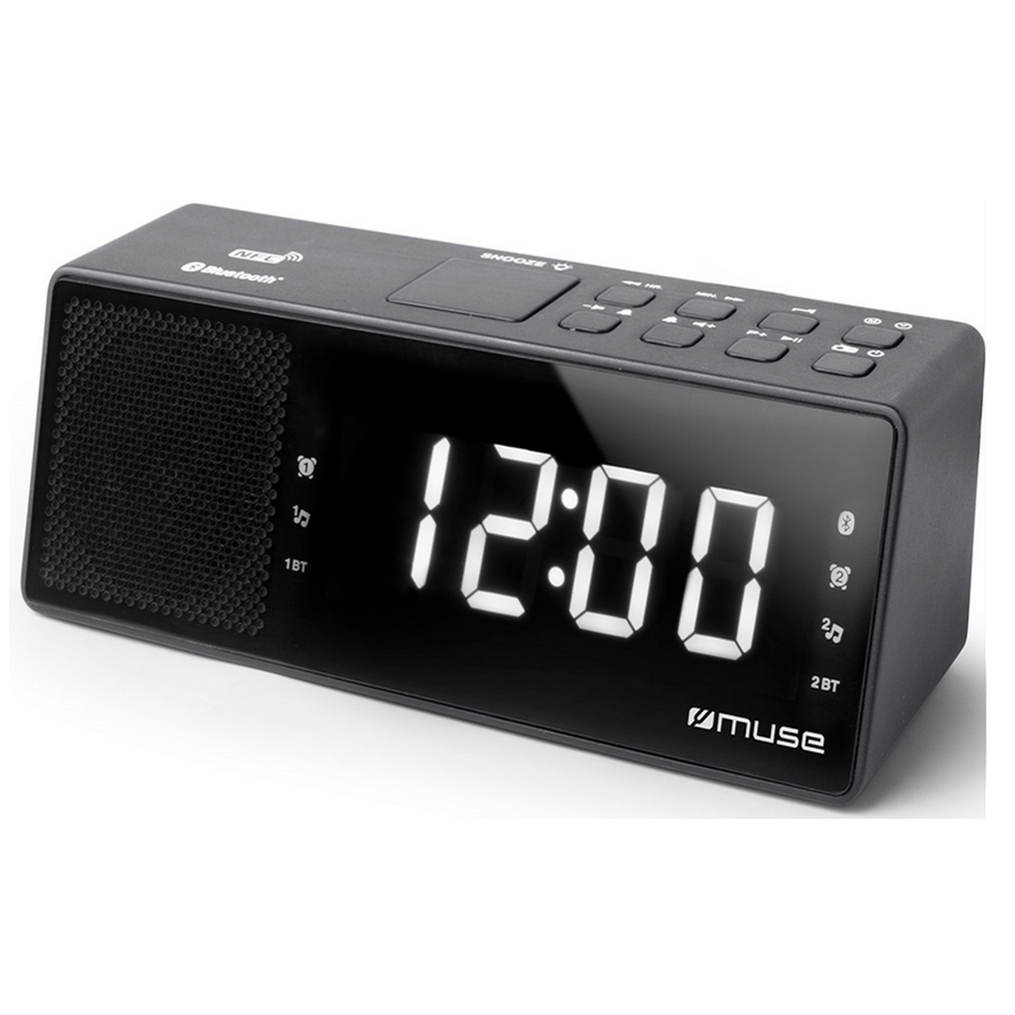 Muse Radio-réveil double alarme noir - M172BT