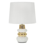 Paris Prix Lampe à Poser en Céramique  Liara  32cm Blanc & Or