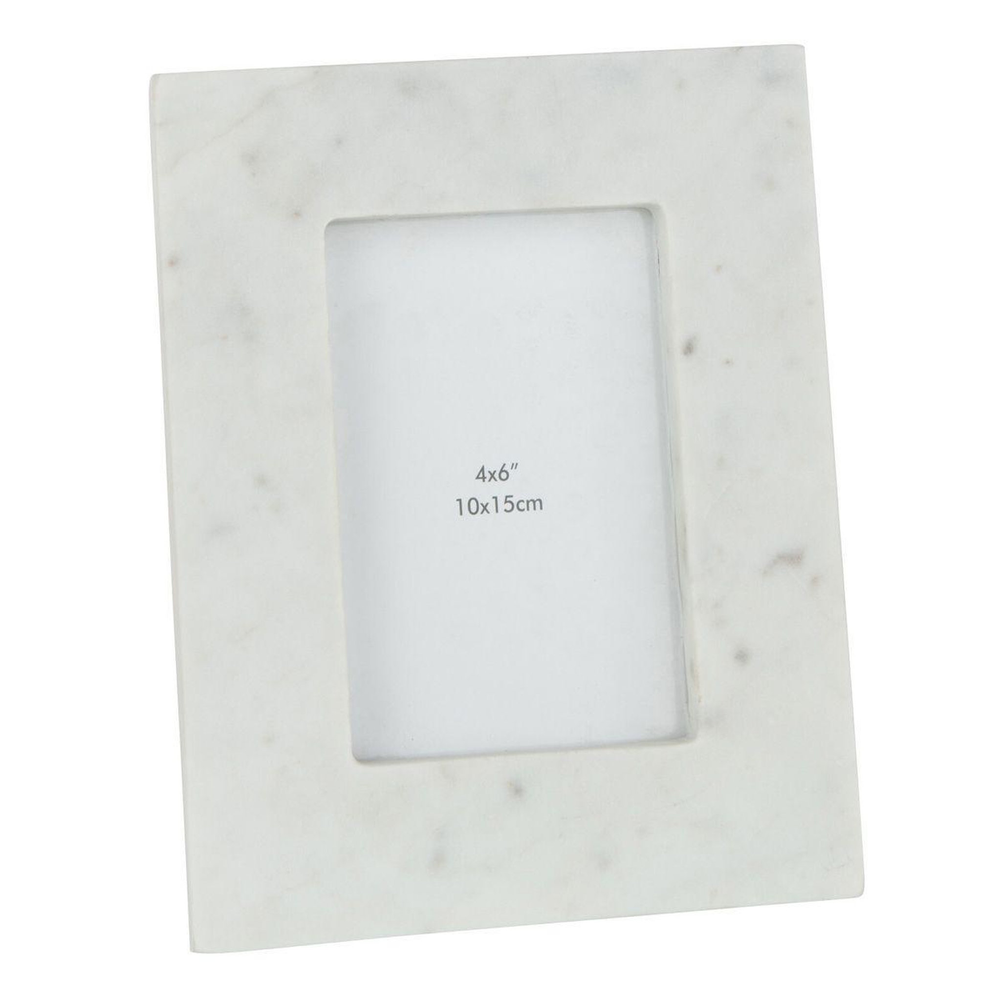 J-LINE Cadre Photo Déco  Marbre  10x15cm Blanc