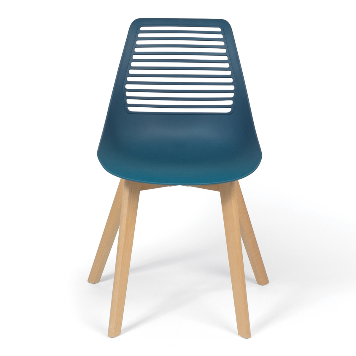 ID MARKET Lot de 6 chaises BONNIE mix color blanc, gris clair, gris foncé x2, bleu canard x2