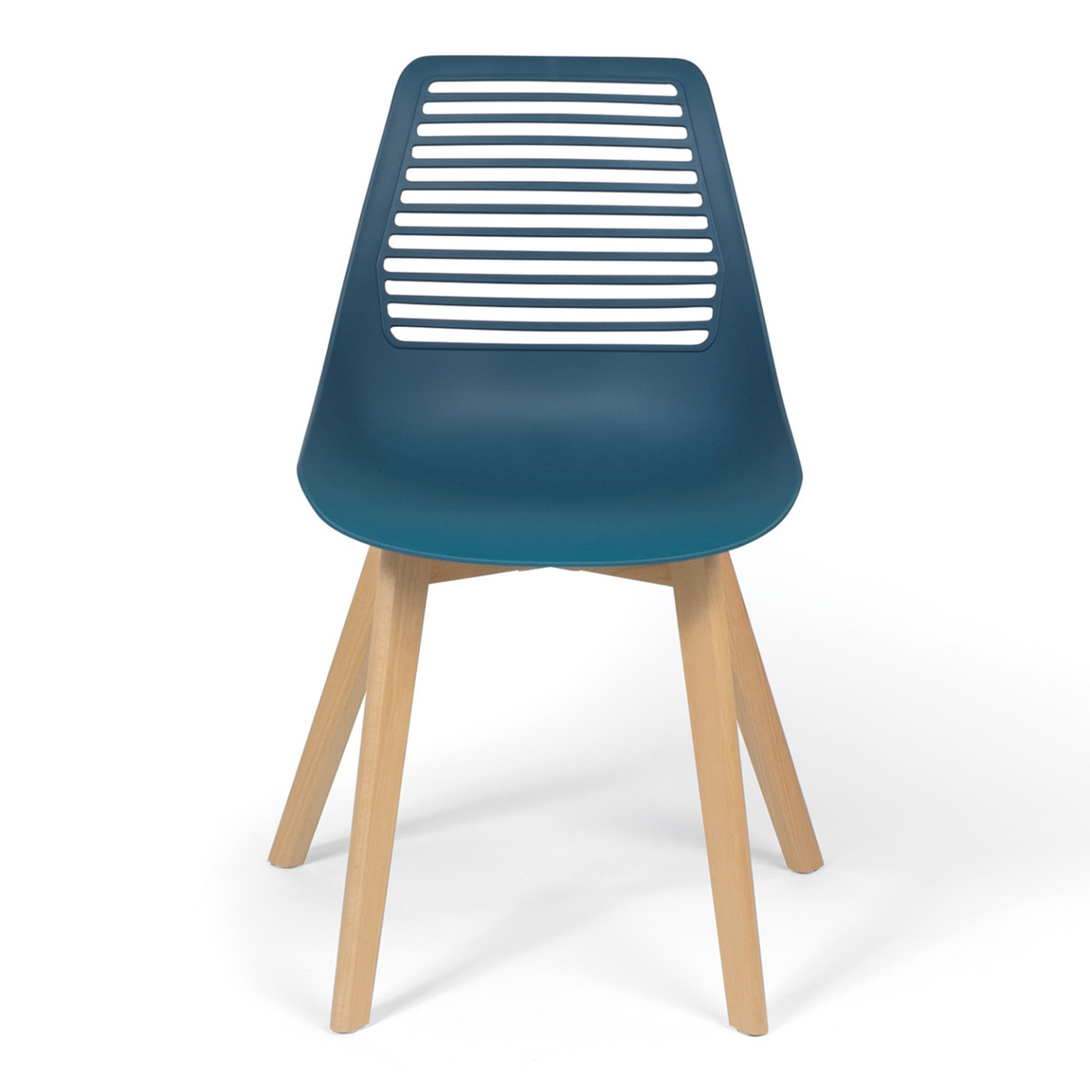 ID MARKET Lot de 6 chaises BONNIE mix color blanc, gris clair, gris foncé x2, bleu canard x2