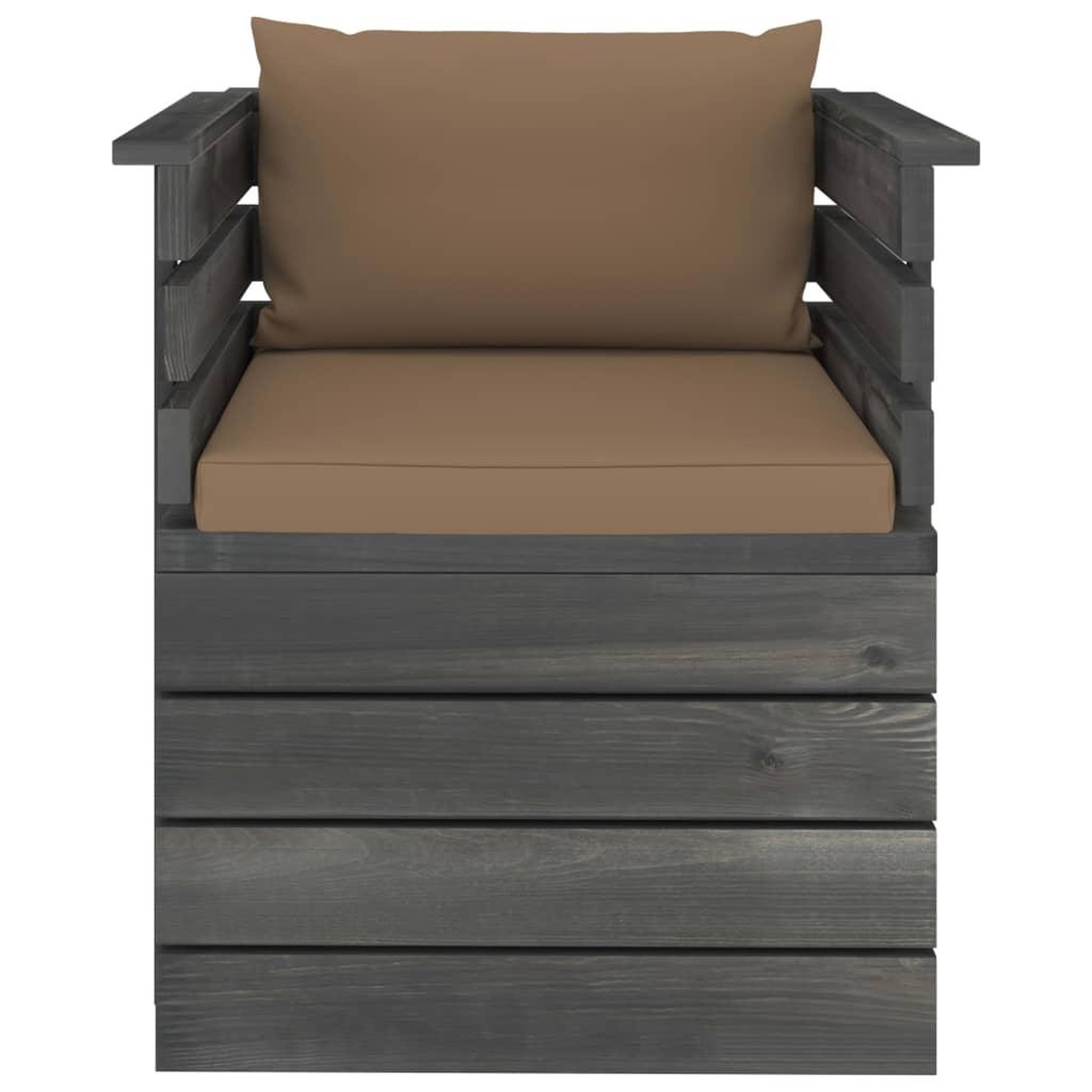 Voir la diapositive 3 : VIDAXL Fauteuil de jardin avec coussins Bois de pin