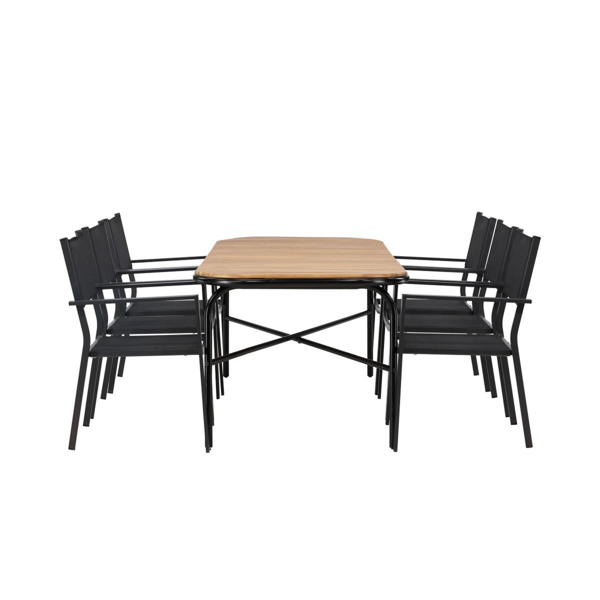 Voir la diapositive 2 : Paris Prix Ensemble table de jardin & 6 chaises  holmbeck & copacabana  200cm naturel & noir