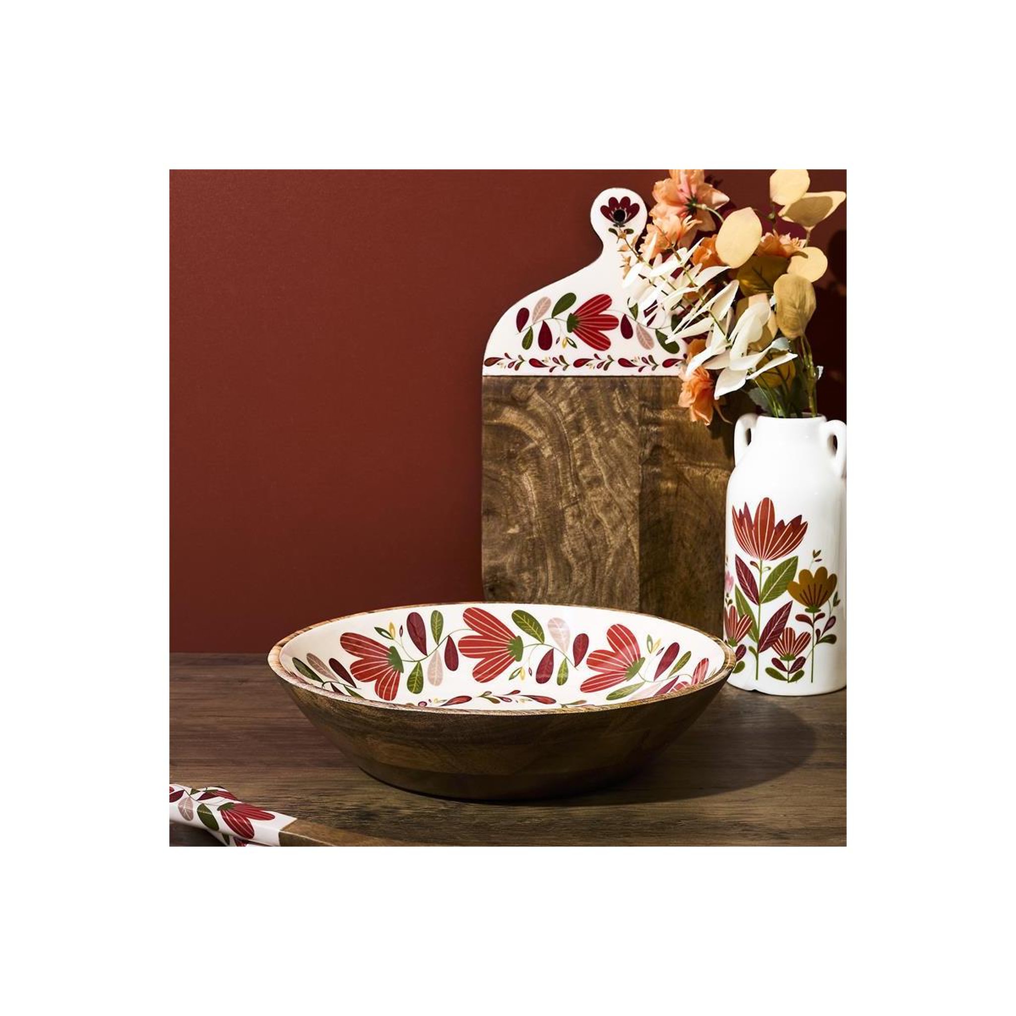 Voir la diapositive 4 : The Home Deco Factory Saladier en bois  selena  3l marron