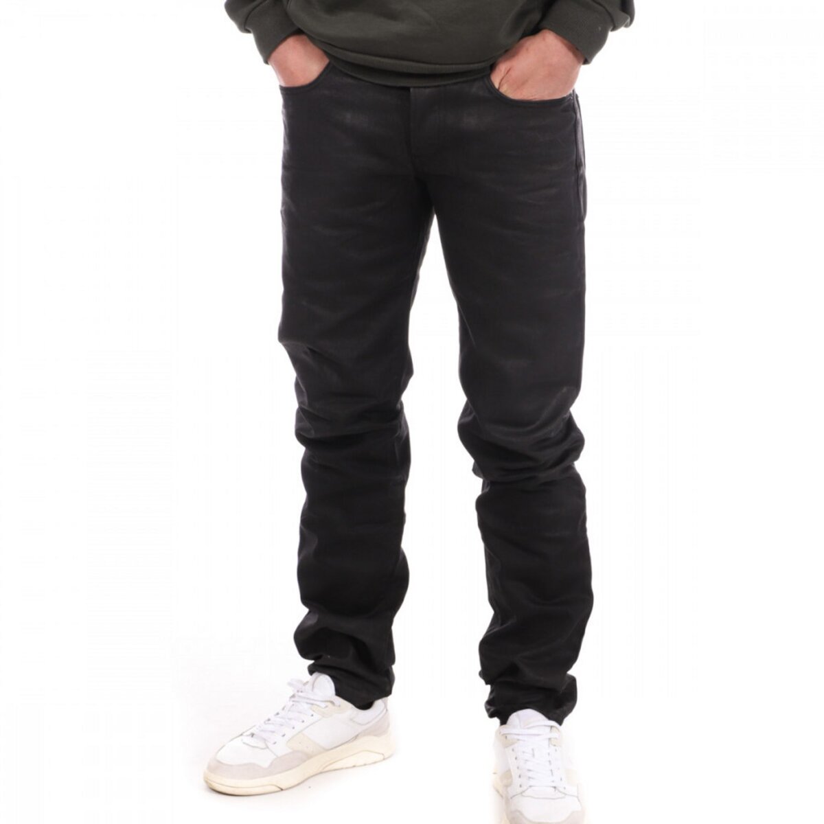 Jean enduit outlet homme