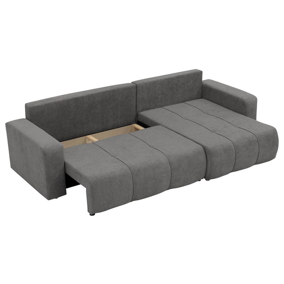BEST MOBILIER Nicole - canapé d'angle réversible 5 places convertible avec coffre en tissu