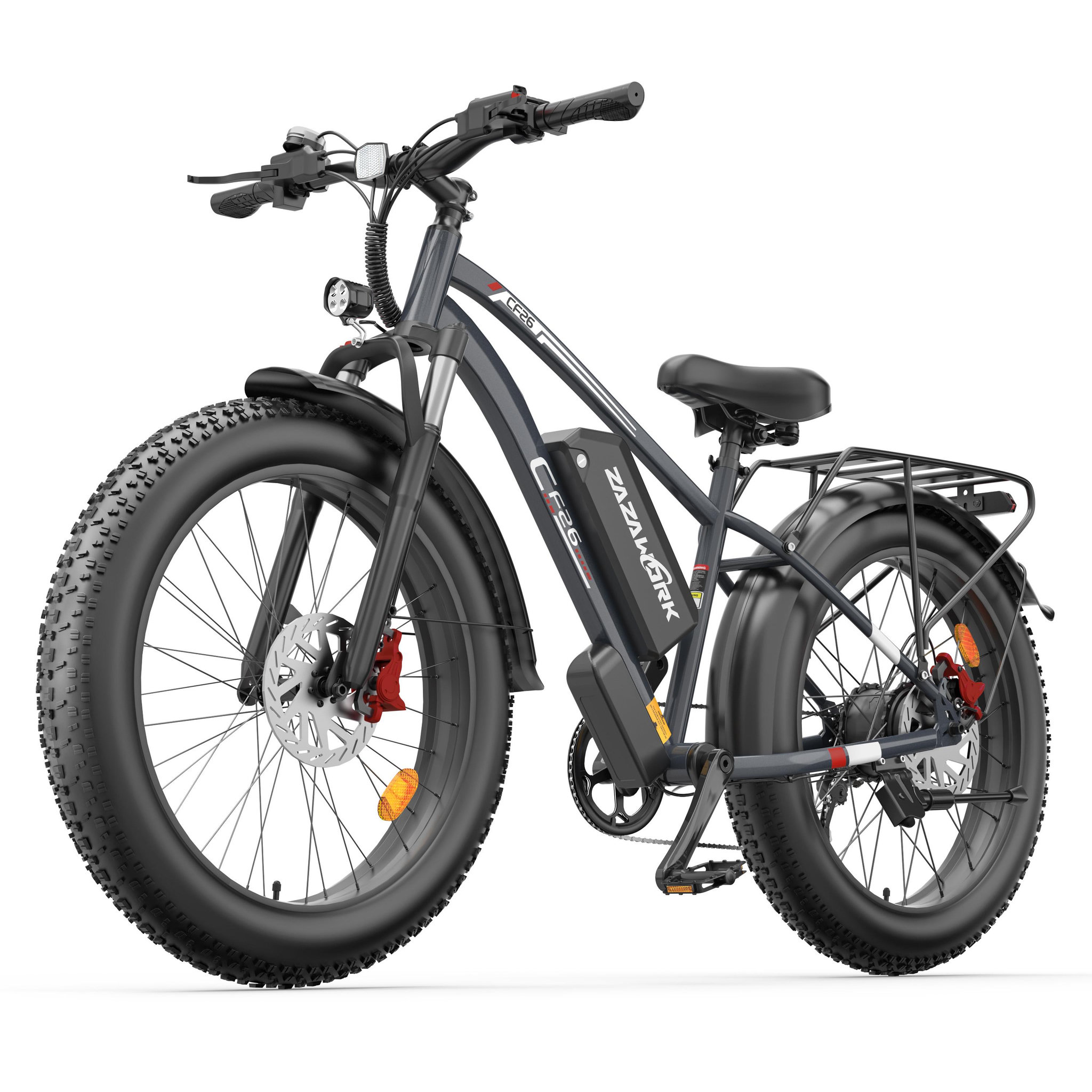 ZAZAWORK Vélo électrique ZAZAWORK CF26, batterie amovible 48 V 20 Ah, pneus larges 26 × 4,0