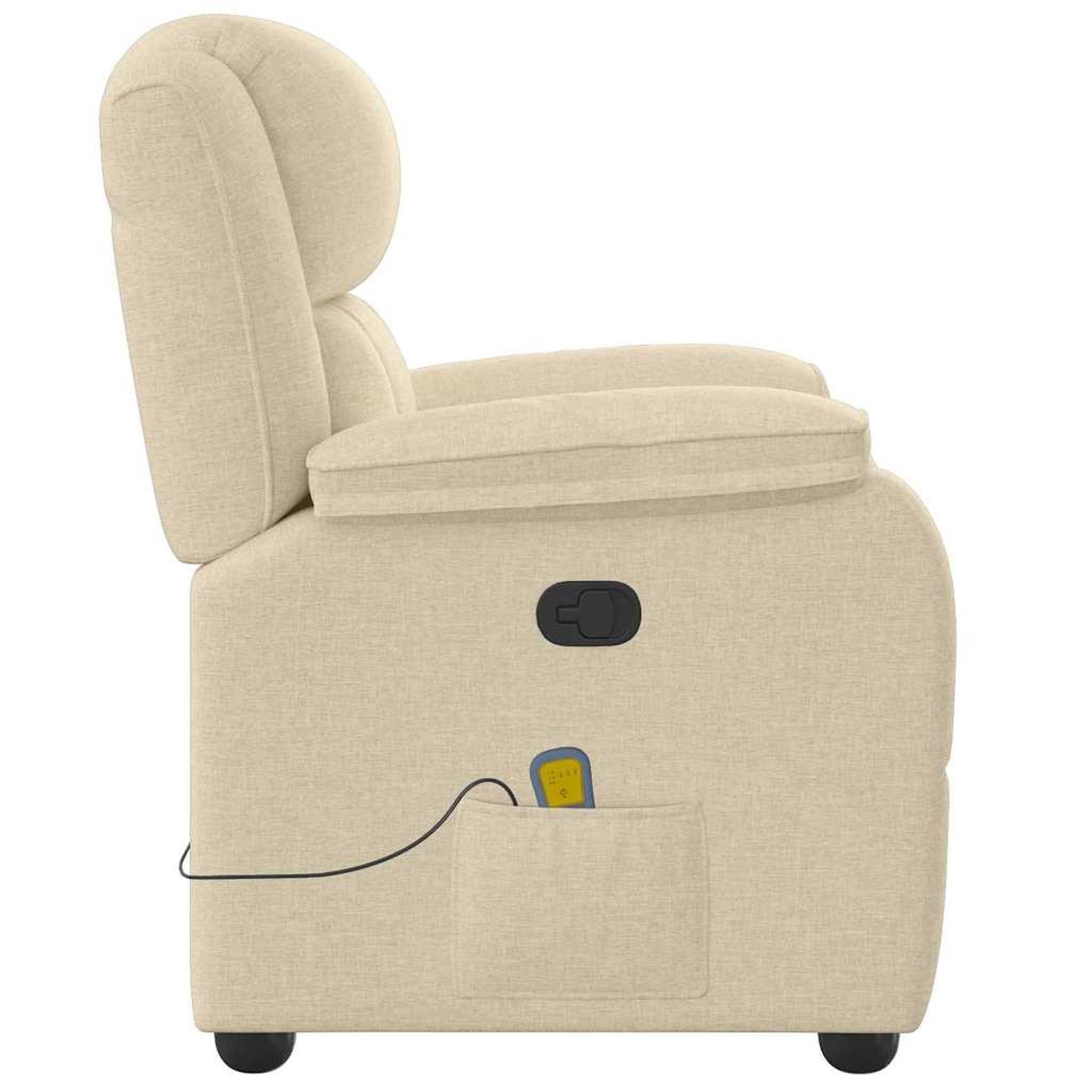 Voir la diapositive 4 : VIDAXL Fauteuil de massage inclinable Creme Tissu