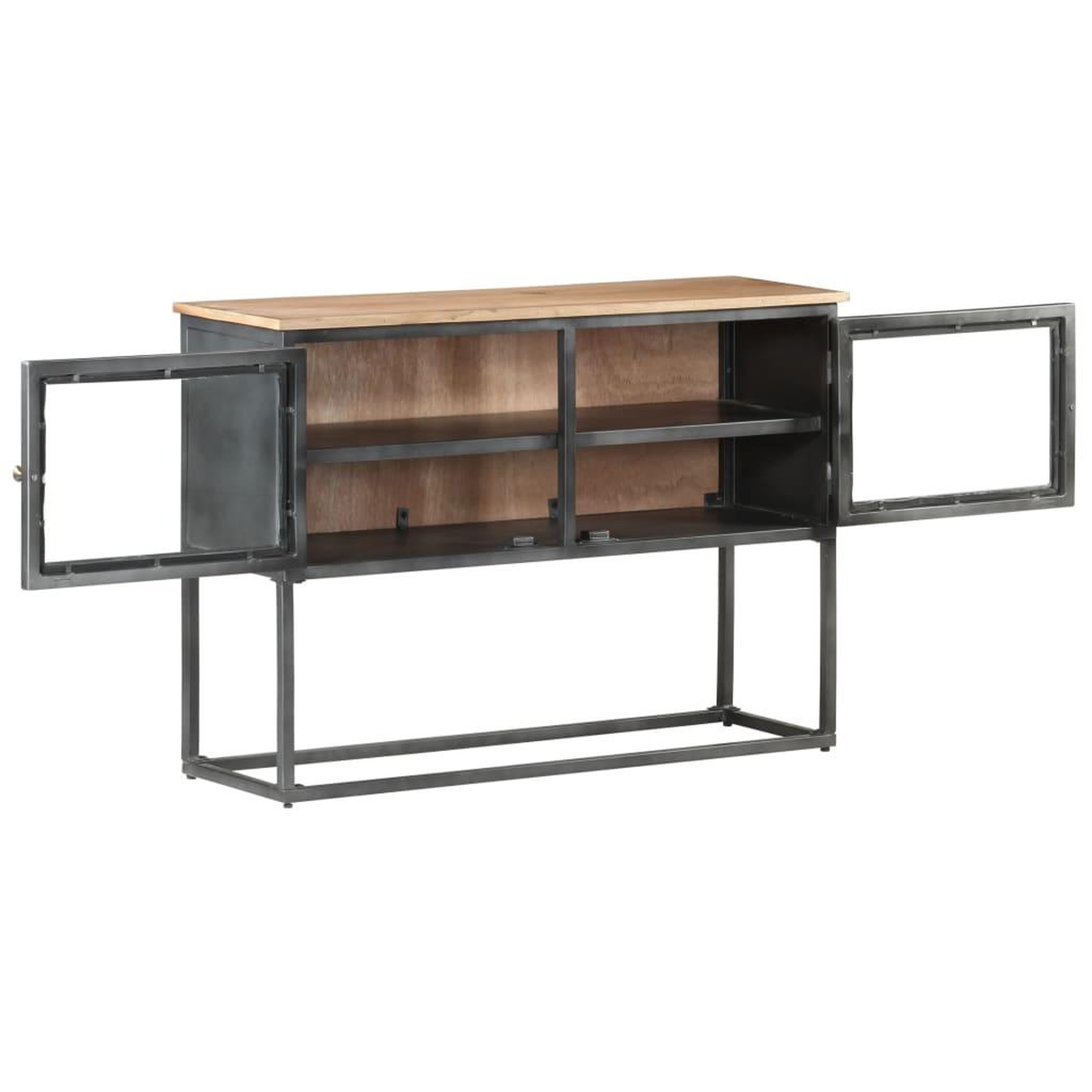 Voir la diapositive 3 : VIDAXL Buffet Gris 100x30x70 cm Bois d'acacia massif