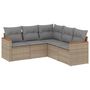 Voir la diapositive 2 : VIDAXL Salon de jardin avec coussins 5pcs melange beige resine tressee