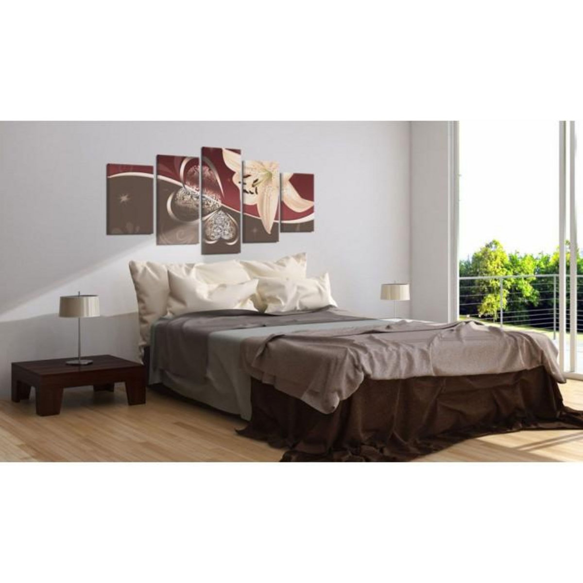 Paris Prix Tableau Imprimé 5 Panneaux  Abstractions avec Lys