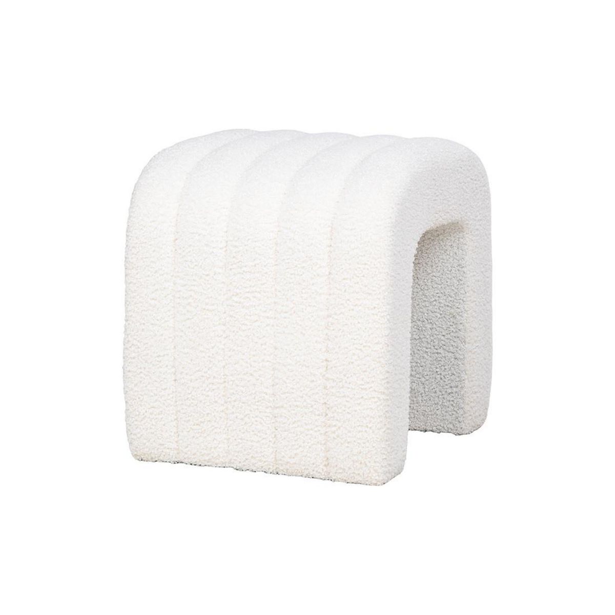 LISA DESIGN Kenta - pouf - en tissu bouclette