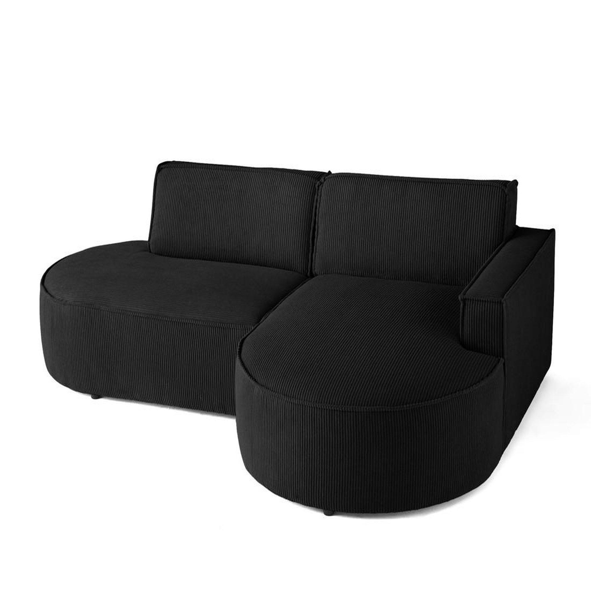 Voir la diapositive 4 : LISA DESIGN Spiaggia - canapé d'angle droit - forme arrondie - 4 places - en velours côtelé
