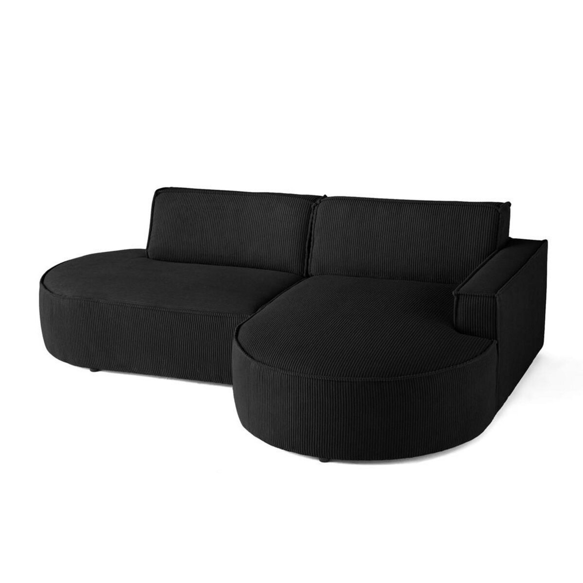 LISA DESIGN Spiaggia - canapé d'angle droit - forme arrondie - 4 places - en velours côtelé