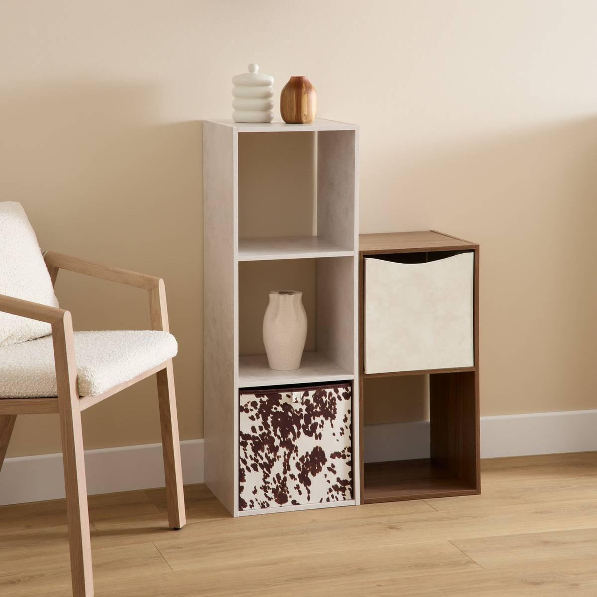 Voir la diapositive 3 : Paris Prix Étagère 3 cases  mix n'modul  100cm beige