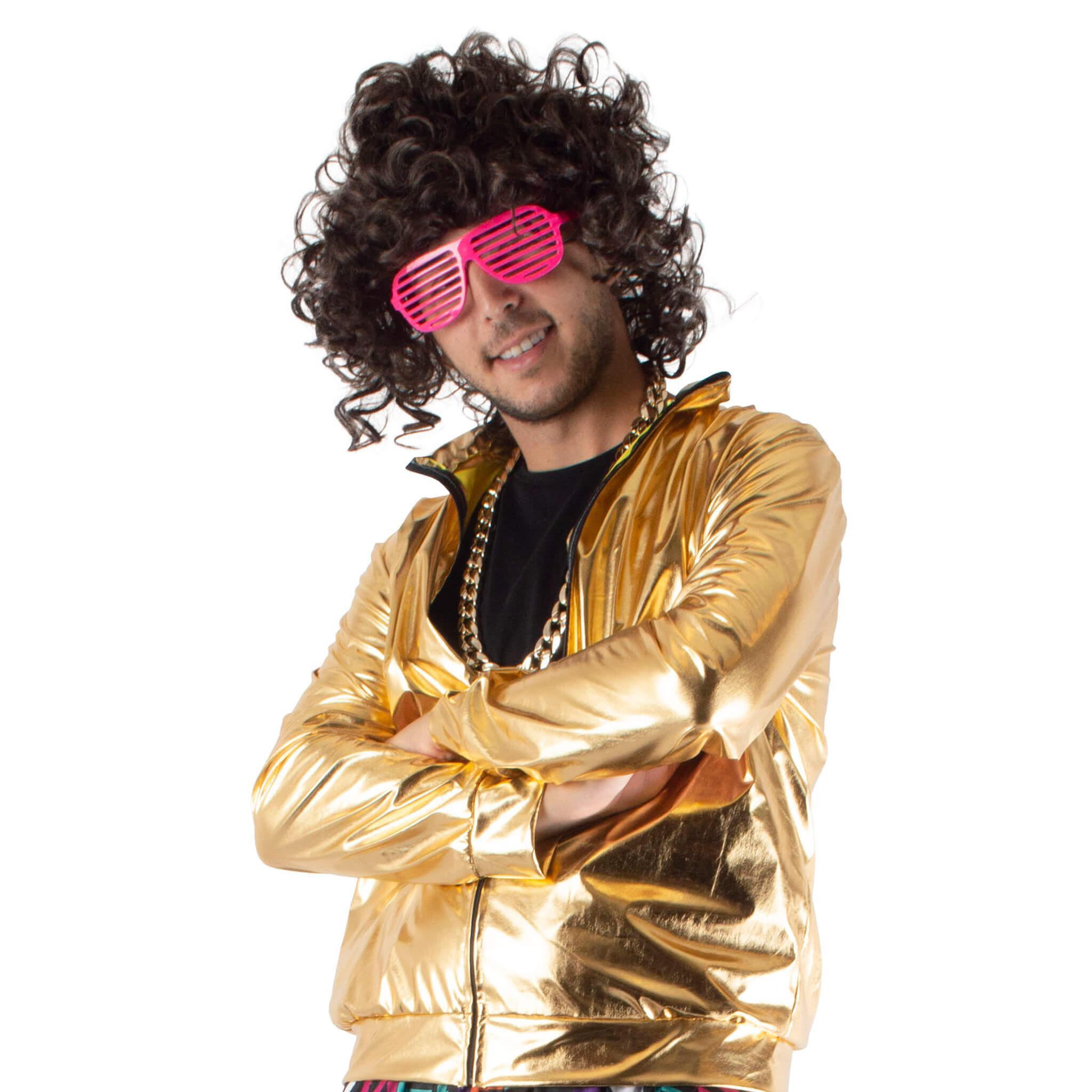 Voir la diapositive 1 : FUNNY FASHION Déguisement Veste dorée Années 80 - Homme