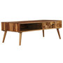 Voir la diapositive 1 : VIDAXL Table basse Bois massif avec finition miel 110x50x37 cm
