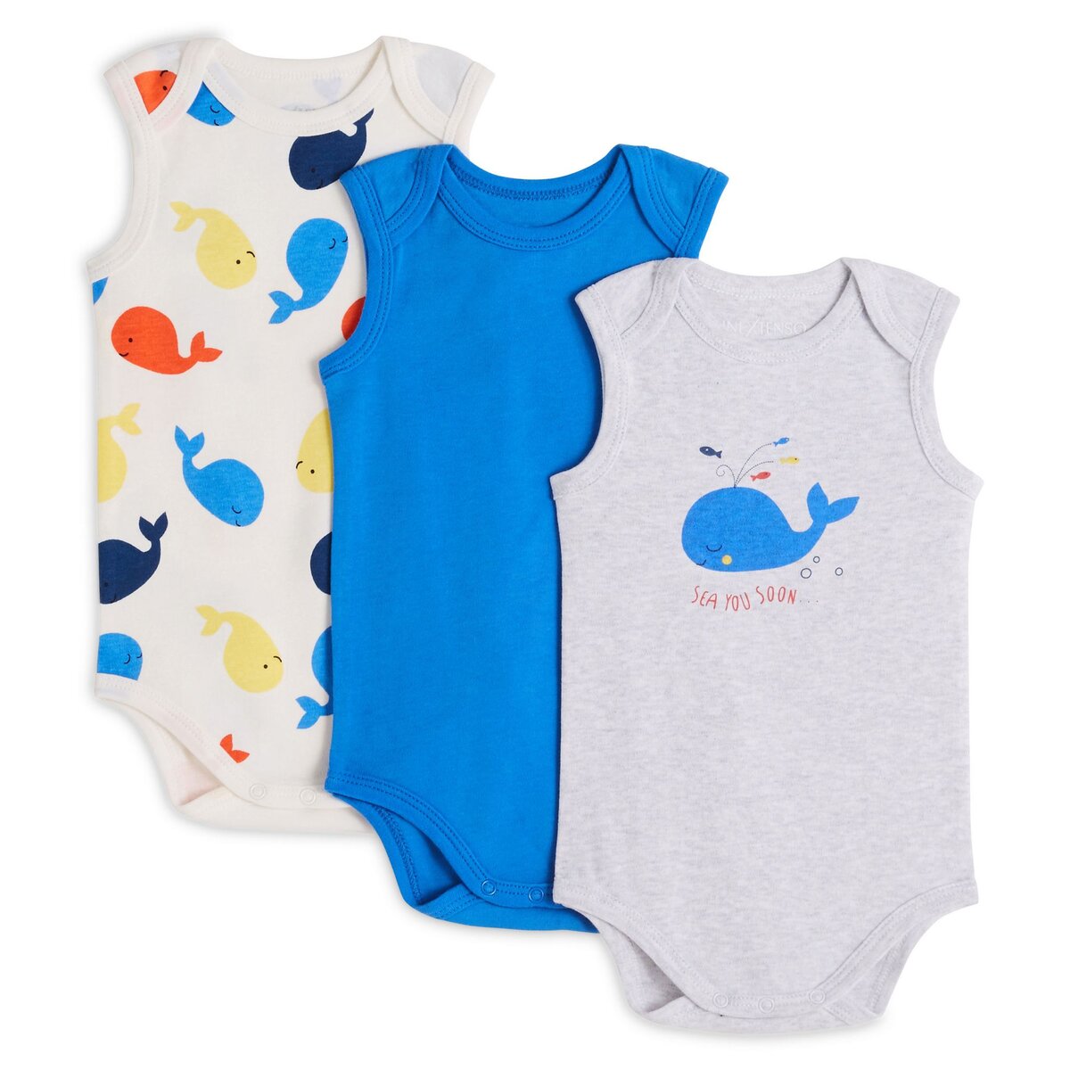 Body bébé sans manches - uni - lot de 3