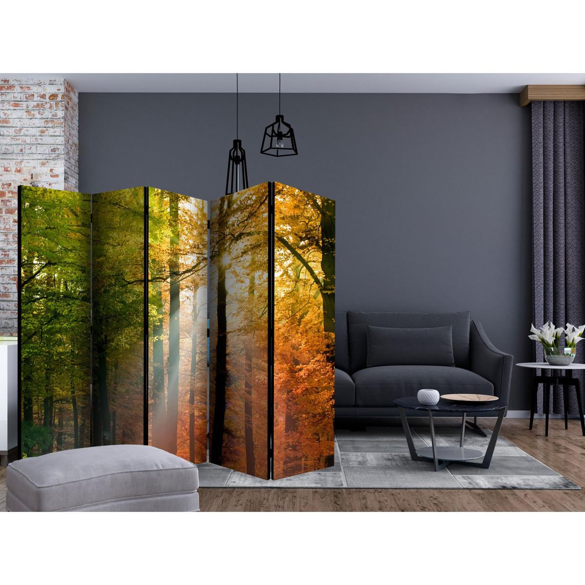 Voir la diapositive 2 : Paris Prix Paravent 5 volets  forest colours  172x225cm