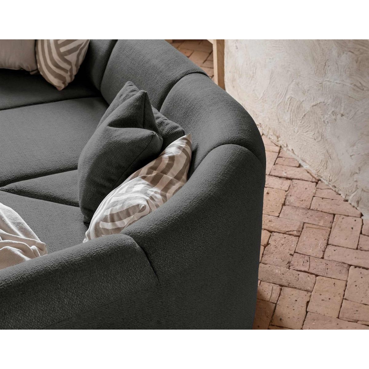 BEST MOBILIER Siena - canapé d'angle droit - 5 places - en tissu