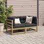 Voir la diapositive 3 : VIDAXL Salon de jardin 2 pcs avec coussins bois de pin impregne