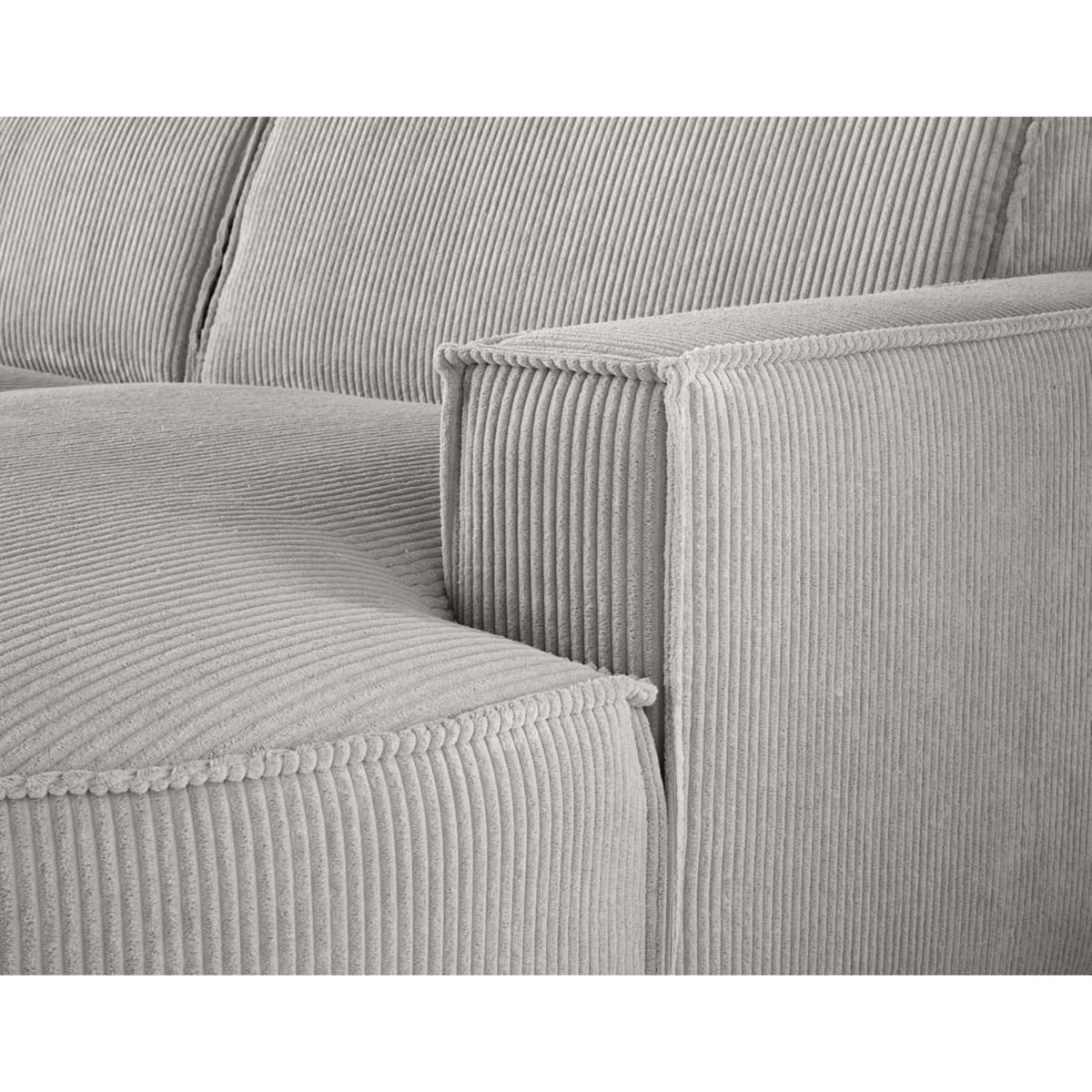 LISA DESIGN Spiaggia - canapé d'angle droit - forme arrondie - 5 places - en velours côtelé