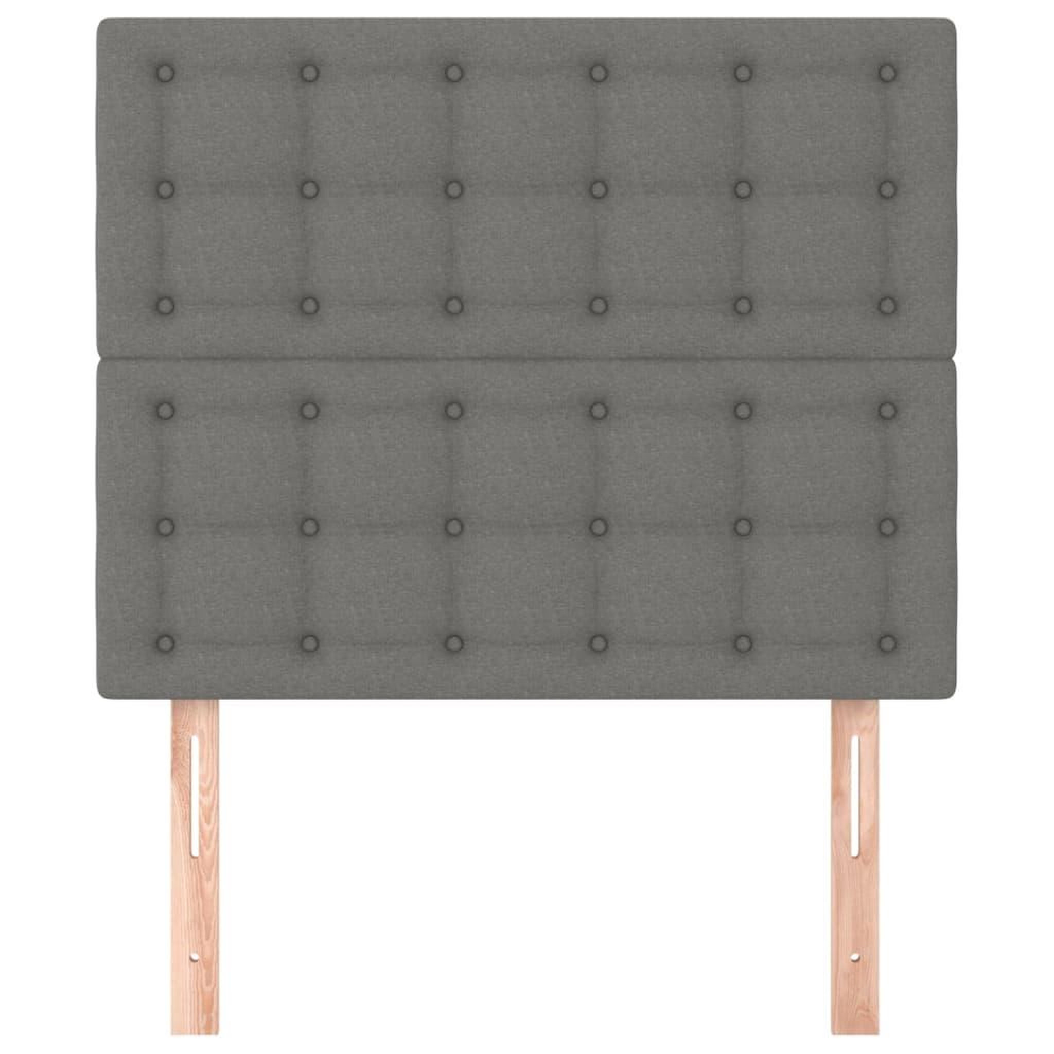 Voir la diapositive 3 : VIDAXL Tetes de lit 2 pcs Gris fonce 100x5x78/88 cm Tissu