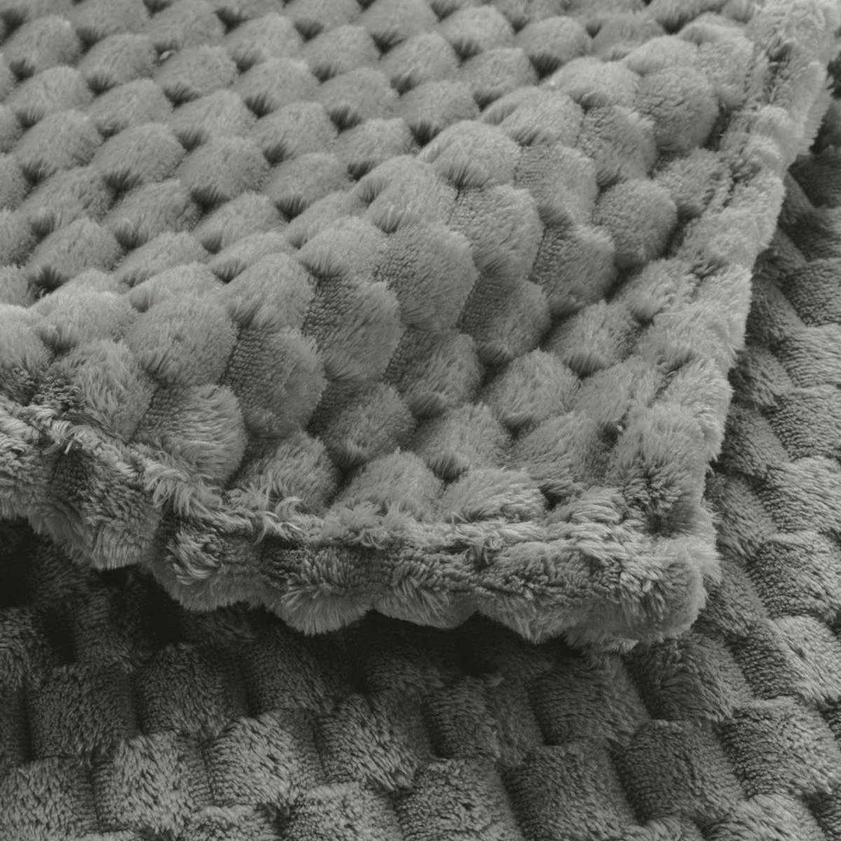 Paris Prix Plaid Flanelle en Relief  Mini Frosty  125x150cm Gris