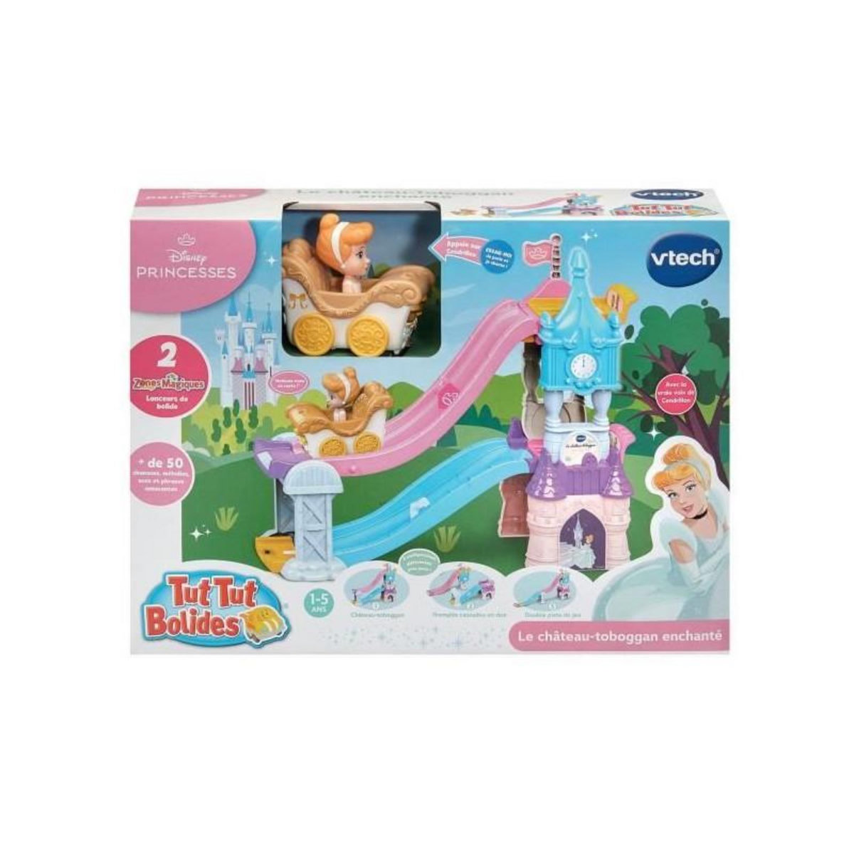 VTECH VTECH TUT TUT BOLIDES DISNEY PRINCESSES - CHÂTEAU - TOBOGGAN ENCHANTÉ (+ LE CARROSSE MARIAGE ENCHANTÉ DE CENDRILLON)