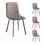 IDIMEX Lot de 4 chaises TREVISO avec revêtement en tissu et structure en métal noir, chaise de salle à manger coloris beige