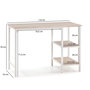 Voir la diapositive 2 : VS VENTA-STOCK Bureau Colón Blanc,Table pour PC, 2 Rayons, Style Industriel, 110 cm Longueur