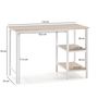 Voir la diapositive 2 : VS VENTA-STOCK Bureau Colón Blanc,Table pour PC, 2 Rayons, Style Industriel, 110 cm Longueur