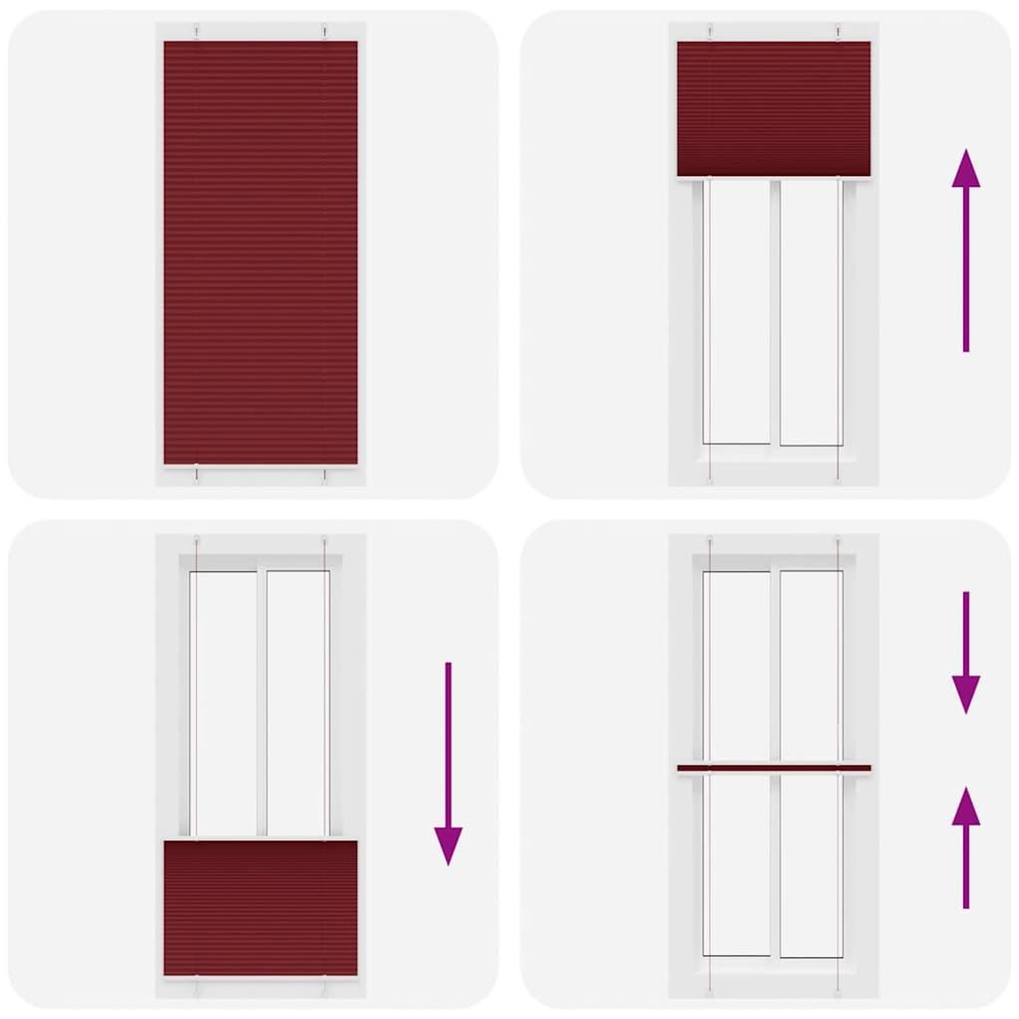 Voir la diapositive 5 : VIDAXL Store plisse rouge bordeaux 95x200 cm largeur du tissu 94,4 cm