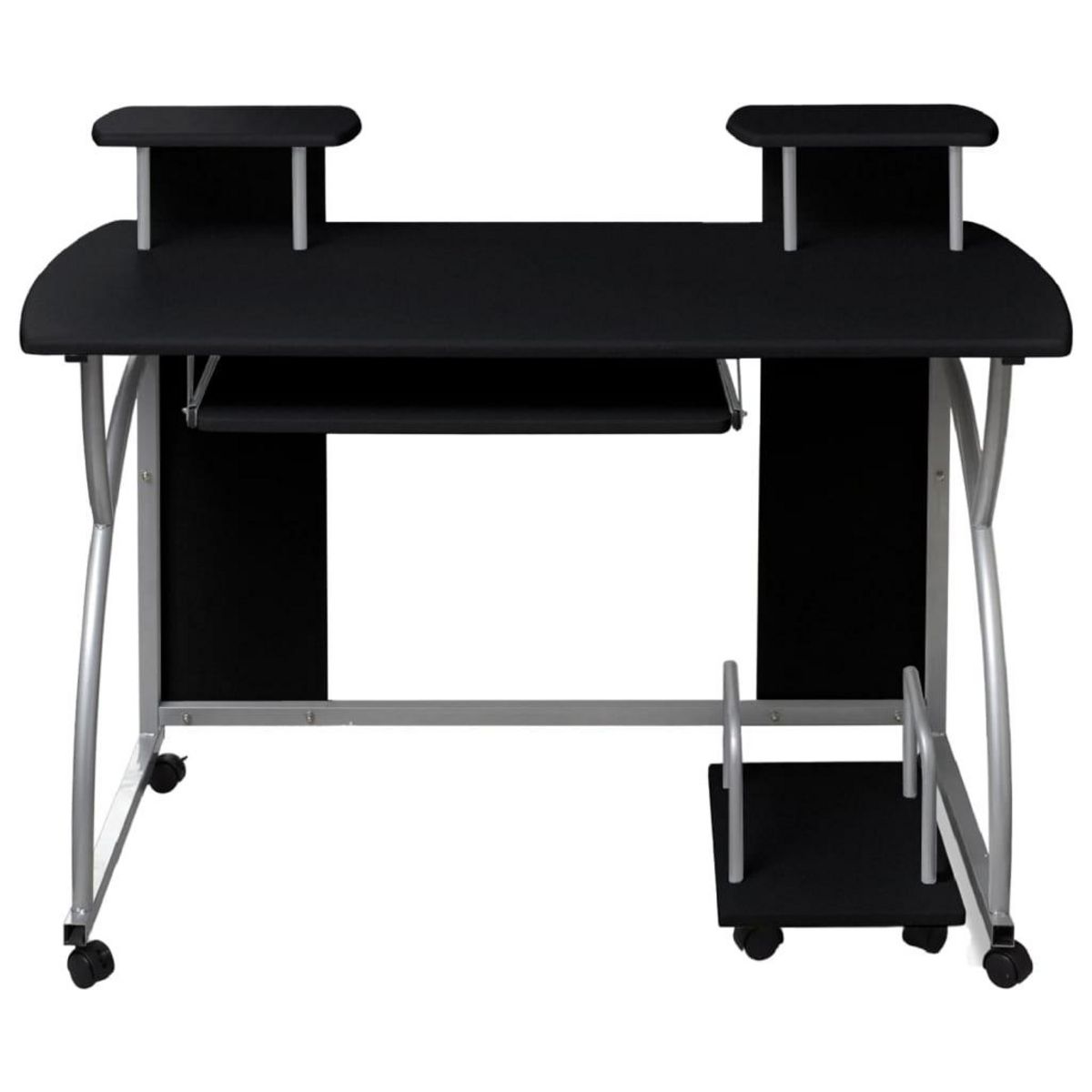 VIDAXL Bureau d'ordinateur Noir 110x52x88,5 cm Bois d'ingenierie
