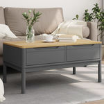 VIDAXL Table basse FLORO gris 99x55,5x45 cm bois massif de pin