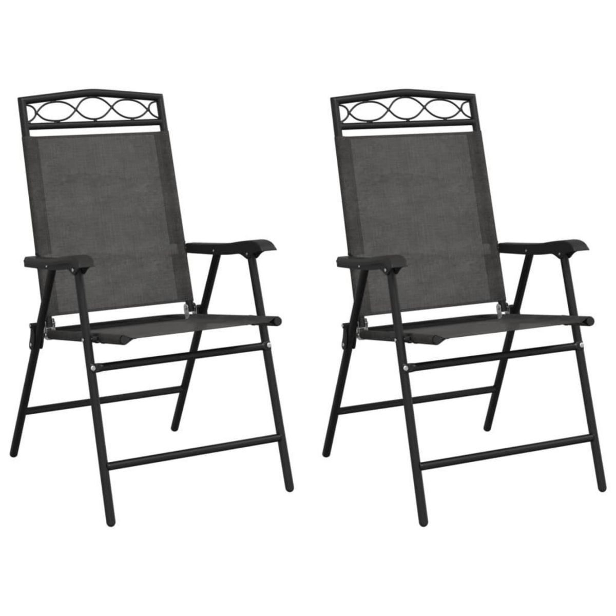 VIDAXL Chaises de jardin pliables lot de 2 en acier et textilene