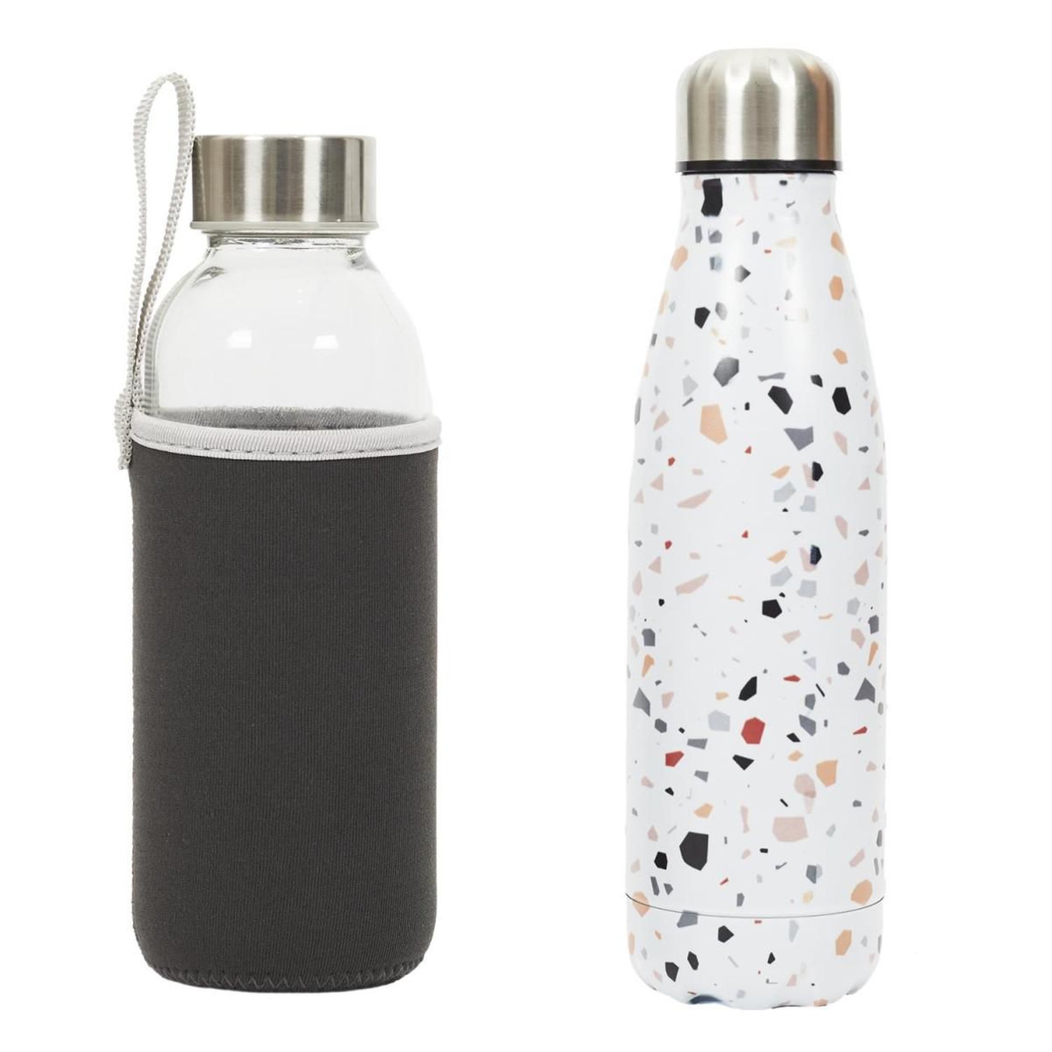 COOK CONCEPT Lot de 2 bouteilles isothermes  pochon  50cl blanc