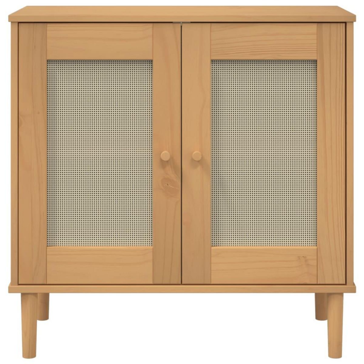 VIDAXL Buffet SENJA aspect rotin marron 80x35x80 cm bois massif de pin