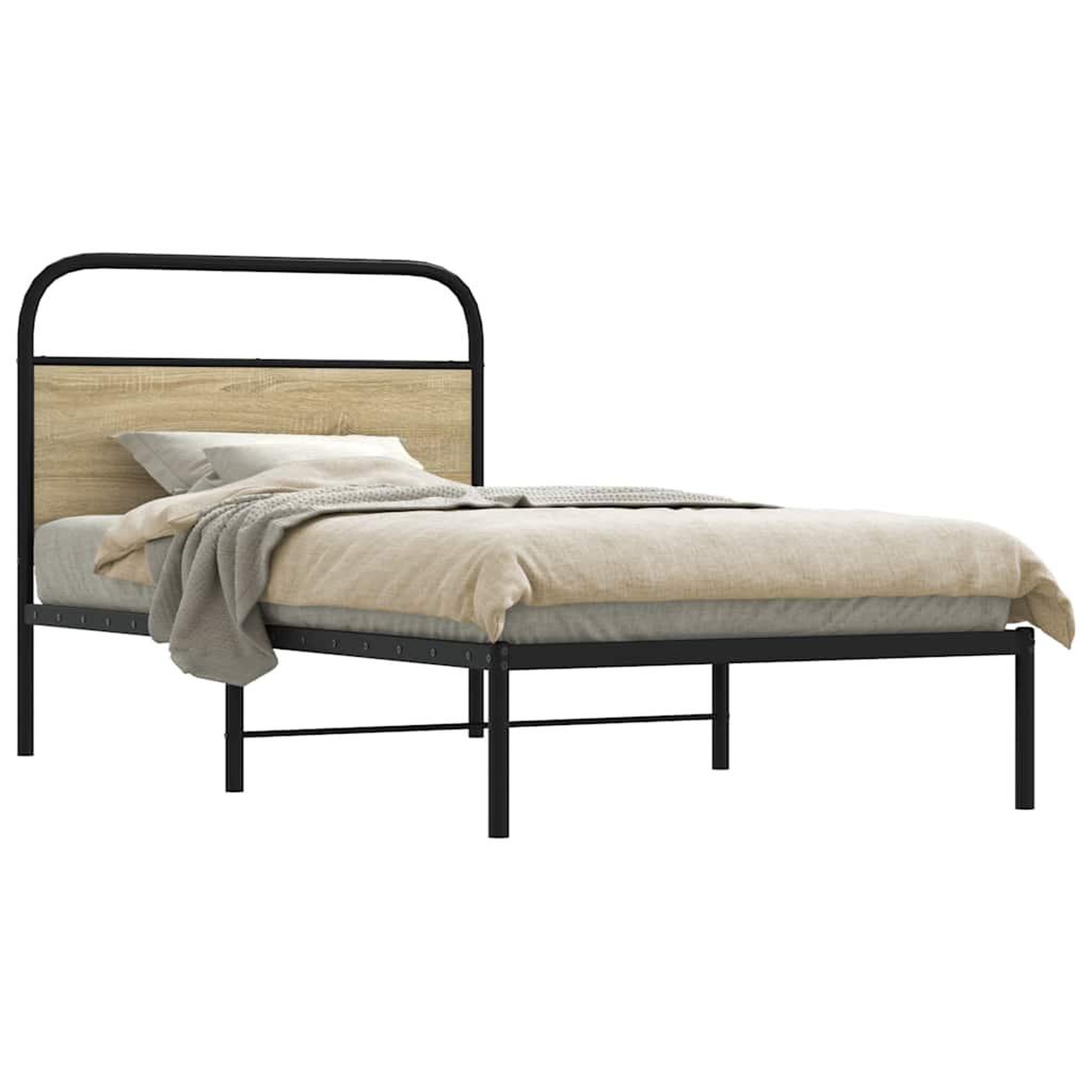 VIDAXL Cadre de lit sans matelas 90x200cm chene sonoma bois ingenierie