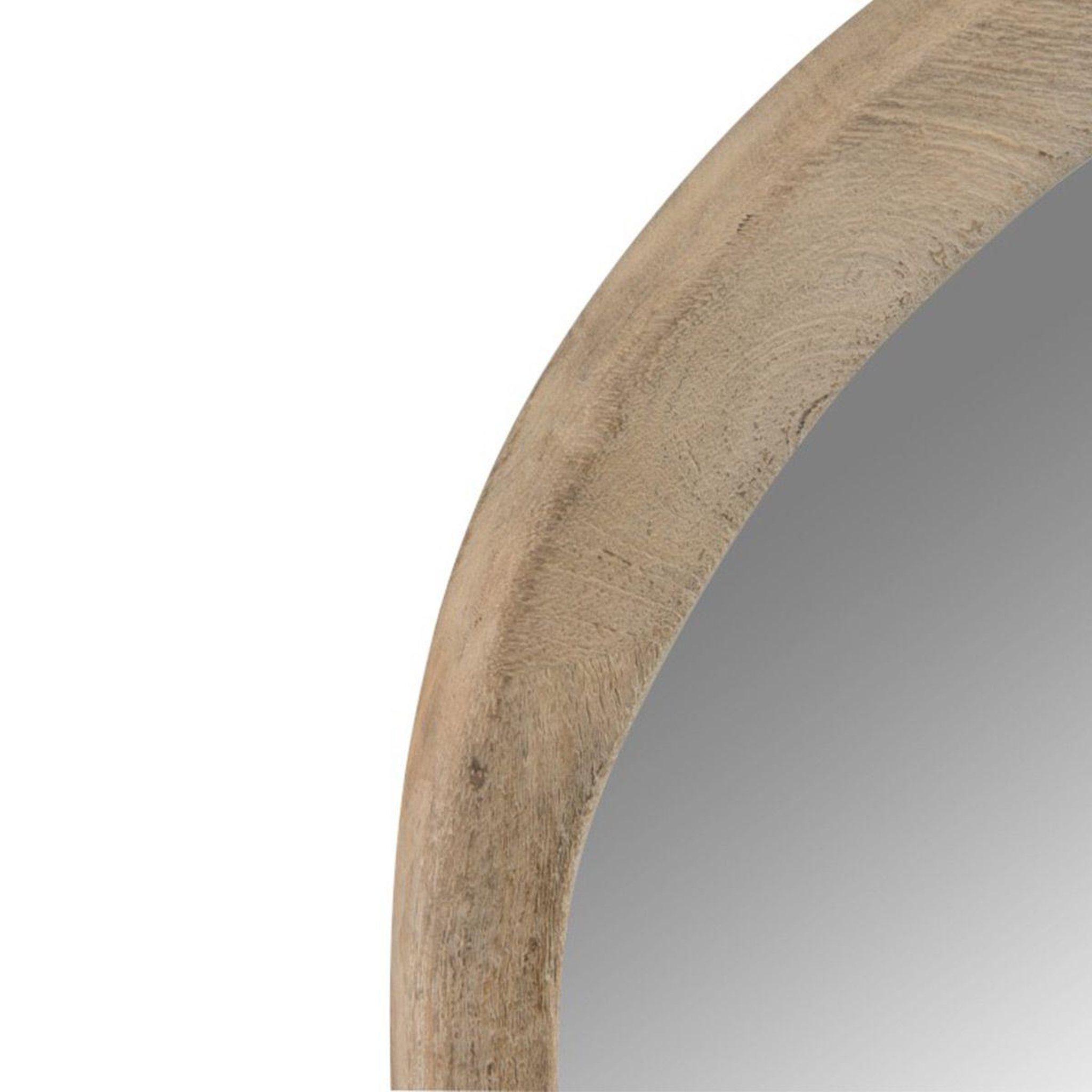 Voir la diapositive 2 : J-LINE Miroir Mural en Bois  Iregular  63cm Naturel