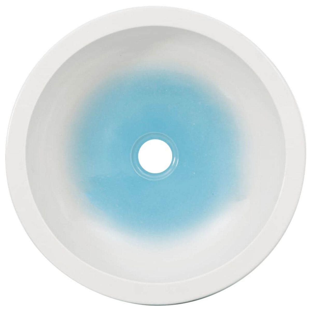 VIDAXL Vasque a poser blanc et bleu rond Φ41x14 cm ceramique