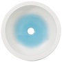 Voir la diapositive 4 : VIDAXL Vasque a poser blanc et bleu rond Φ41x14 cm ceramique