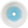 Voir la diapositive 4 : VIDAXL Vasque a poser blanc et bleu rond Φ41x14 cm ceramique