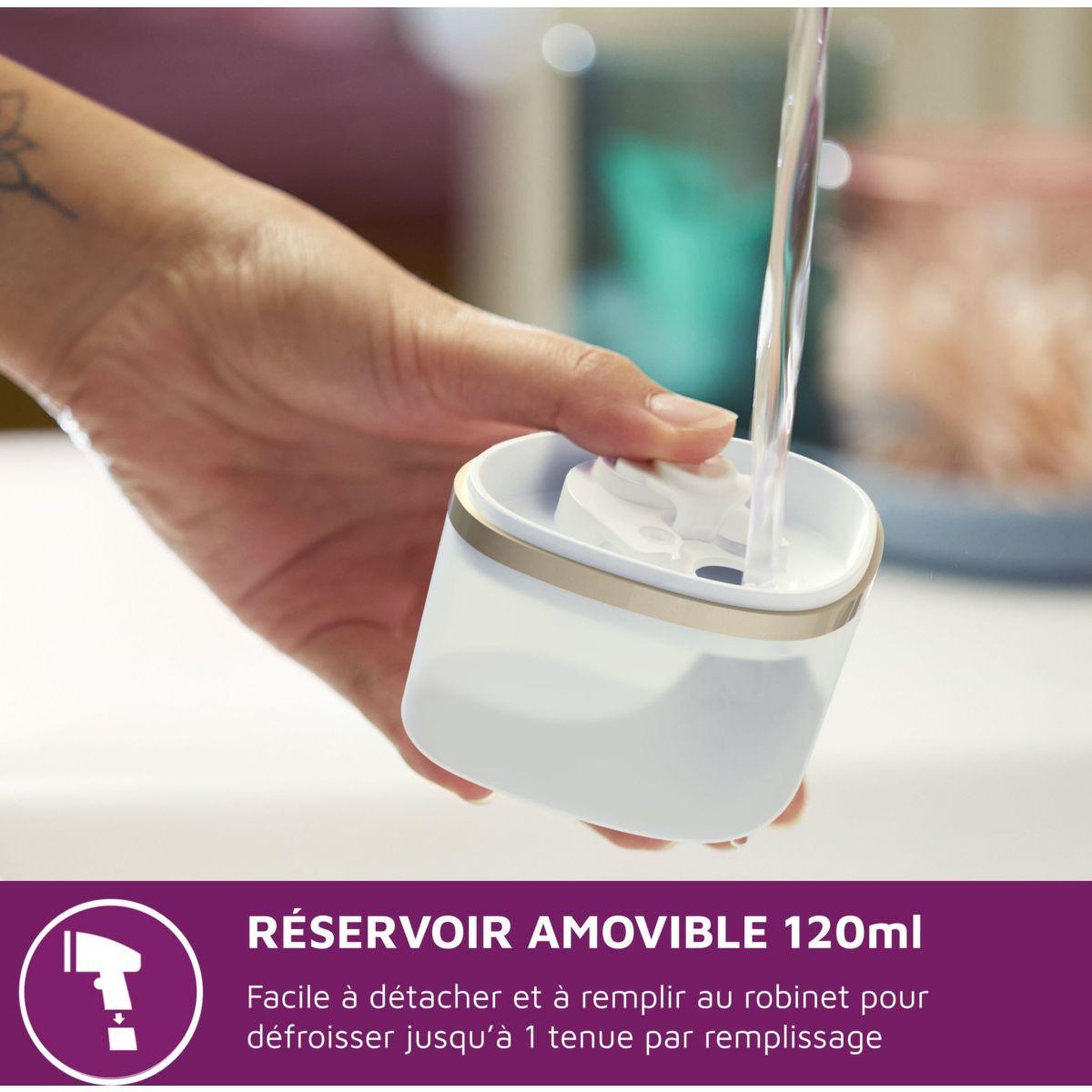 Voir la diapositive 4 : Philips Défroisseur vapeur sth3020/10 steamer blanc