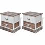 Voir la diapositive 2 : VIDAXL Table de chevet 2 pcs Marron et Blanc
