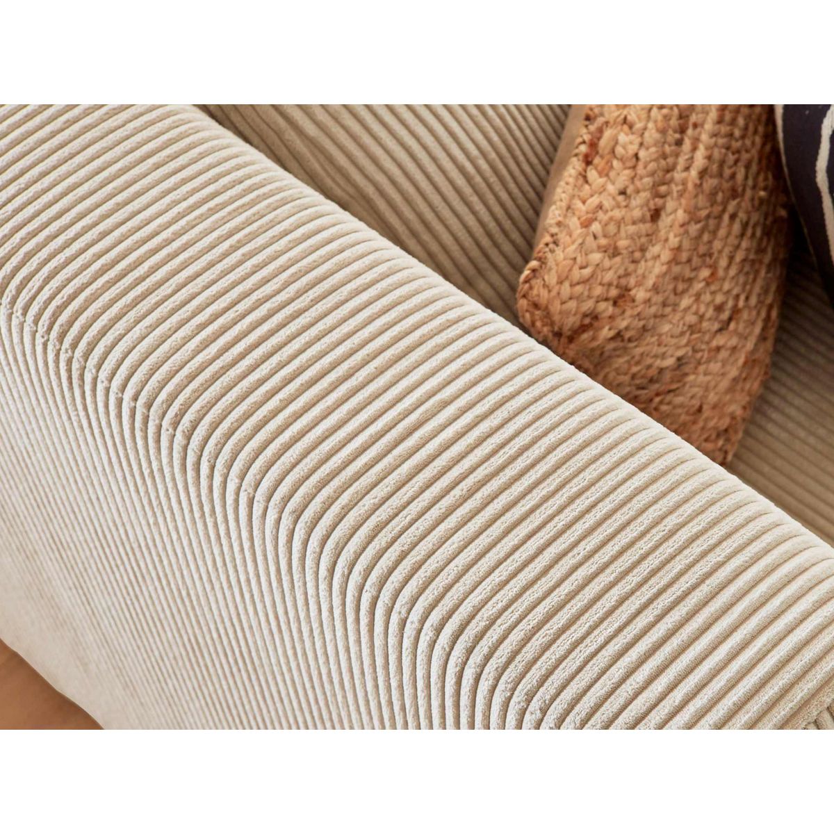 LISA DESIGN Victoire - canapé modulable panoramique d'angle droit - 7 places - en velours côtelé